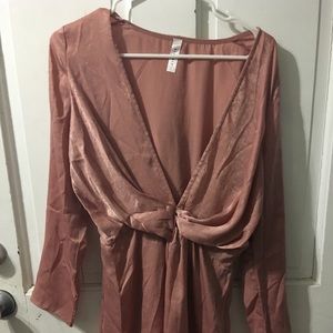 Tobi blush long sleeve dress